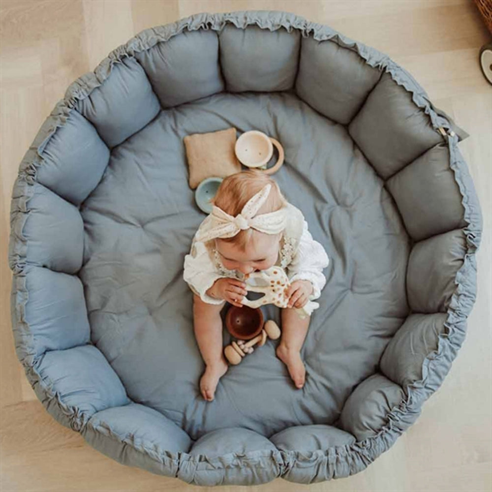 3-i-1 Legetæppe Organic Bloom Dusty Blue
