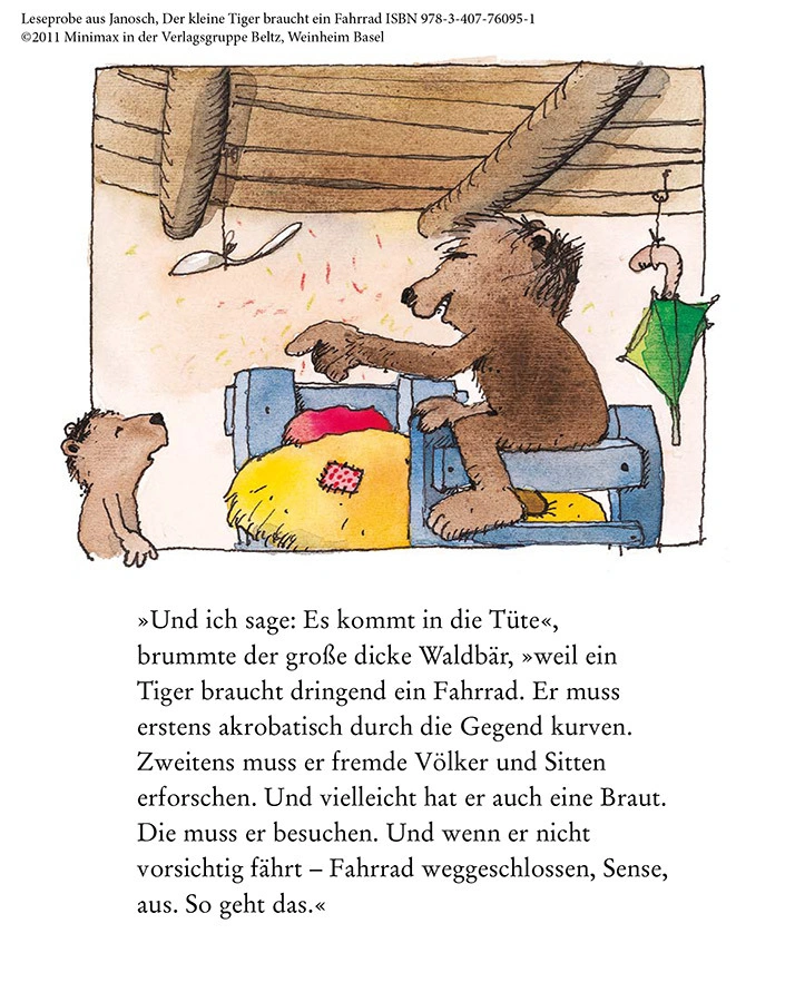 Der kleine Tiger braucht ein Fahrrad