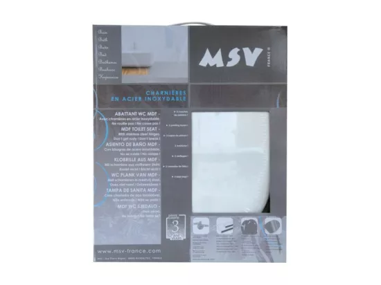 Abattant WC MDF CLEO Blanc - Charnières Inox MSV