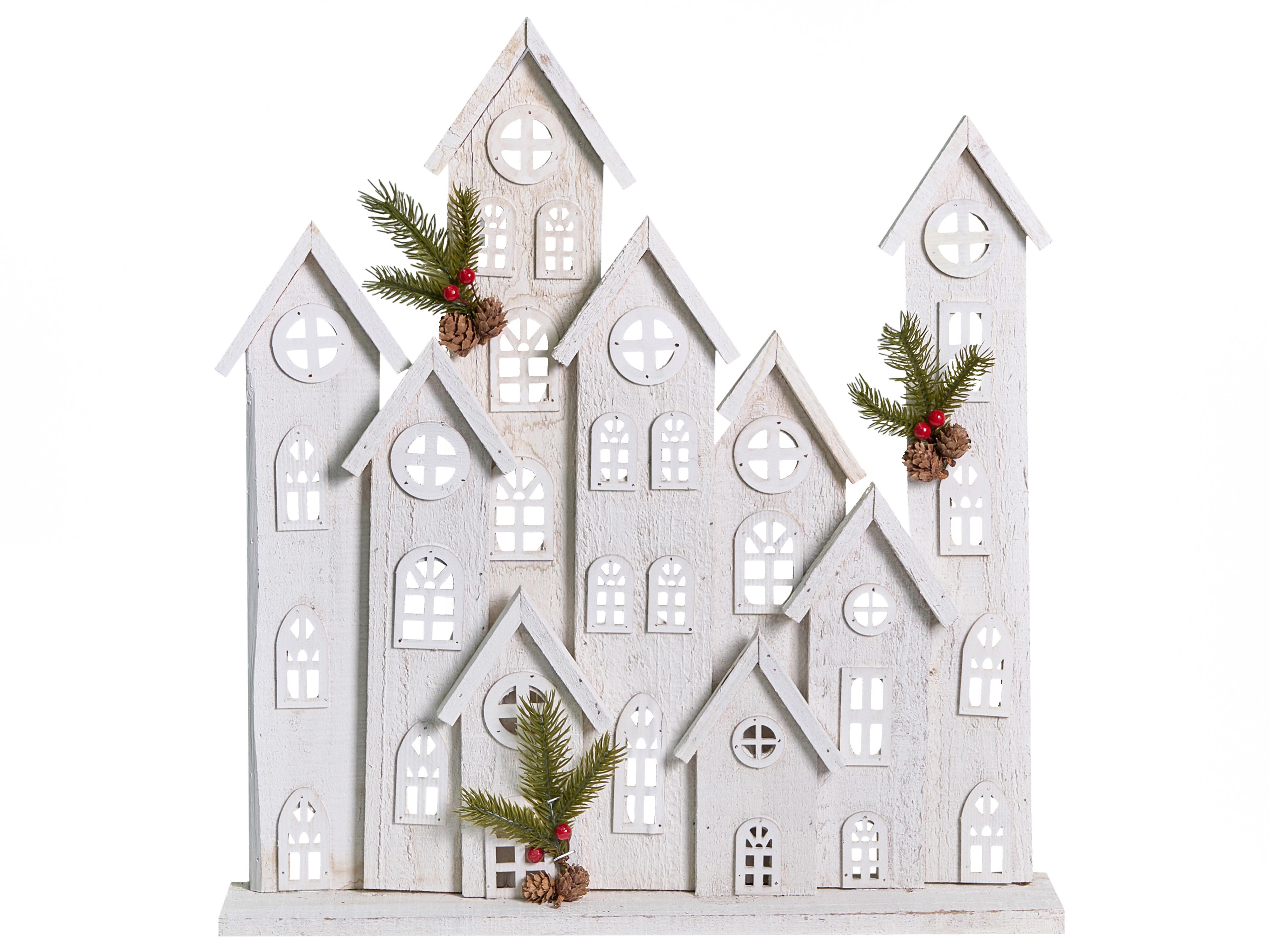 Kerstdecoratie LED MAAVESI Huis 53 cm Wit