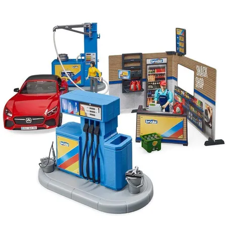 BRUDER® 62111 bworld Tankstelle mit Waschplatz