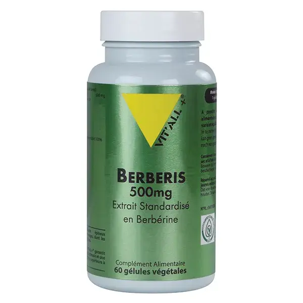 Vit'all+ Berberis Extrato de Berberina Padronizado 500mg - 60 Cápsulas Vegetais