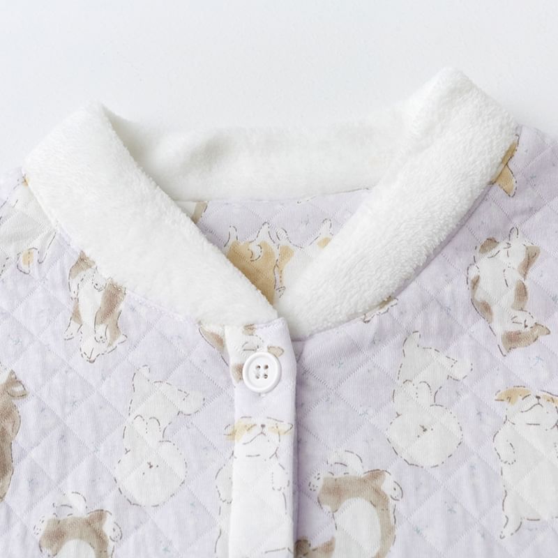 Finlies - Pyjamaset: Lange mouwen, opstaande kraag, hondenprint, gewatteerde top met knoopjes + broek