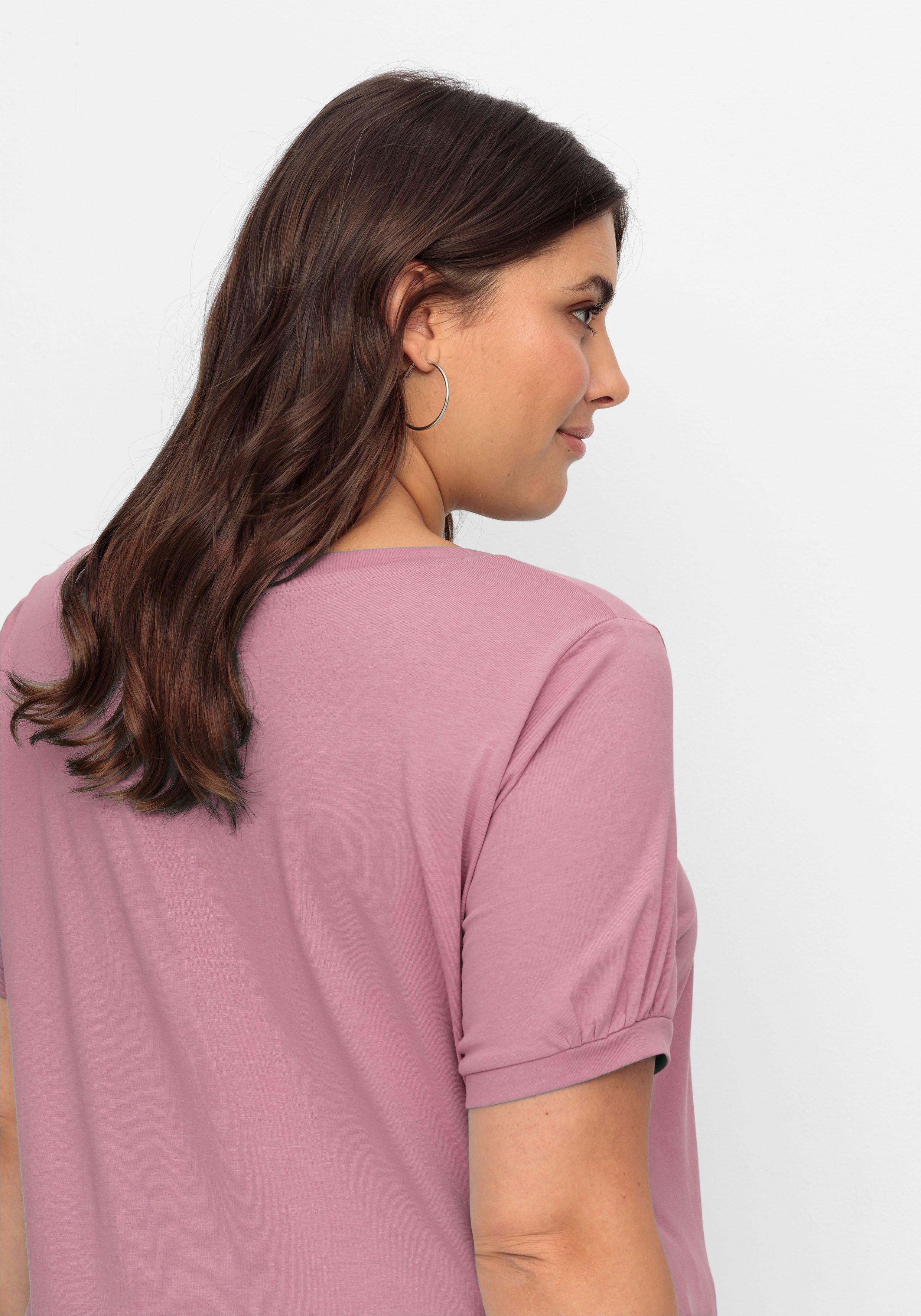 Longshirt mit Zierknöpfen am Ausschnitt