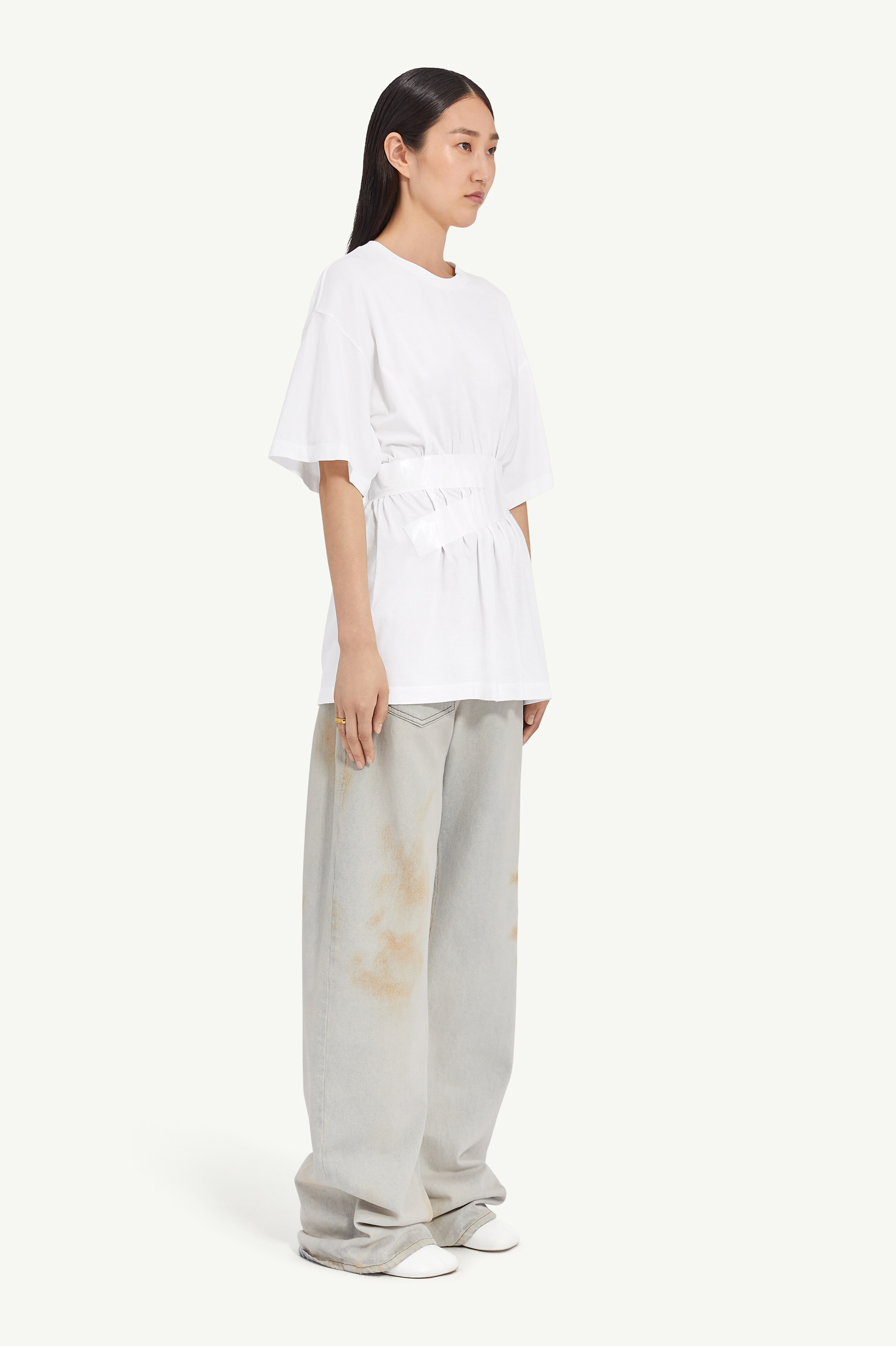 White Taped Jersey T-Shirt