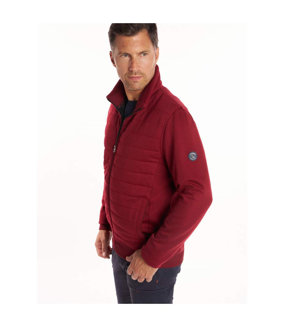 Blouson matelassé bi-matières