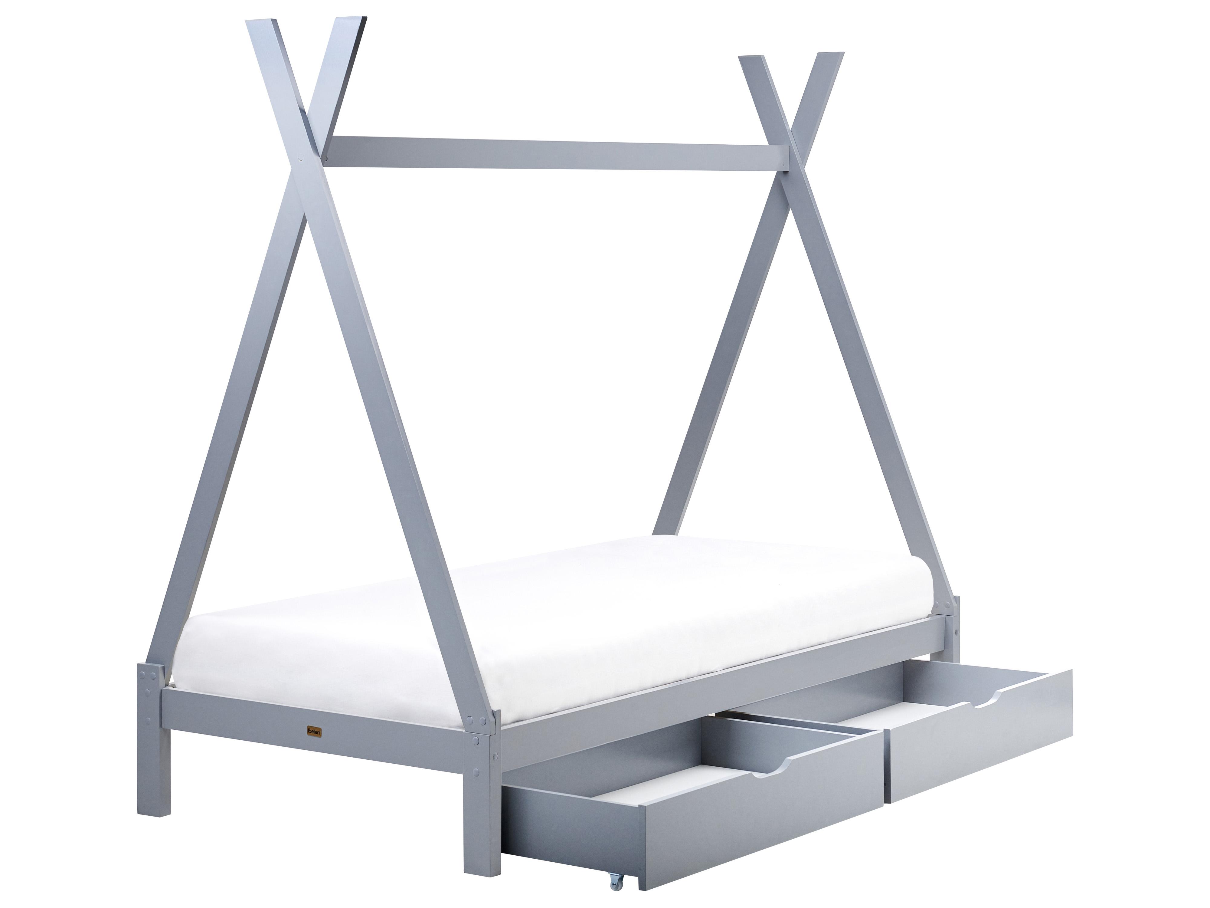 Kinderbed met laden Tent Dennenhout DEVAY 90 x 200 cm Grijs