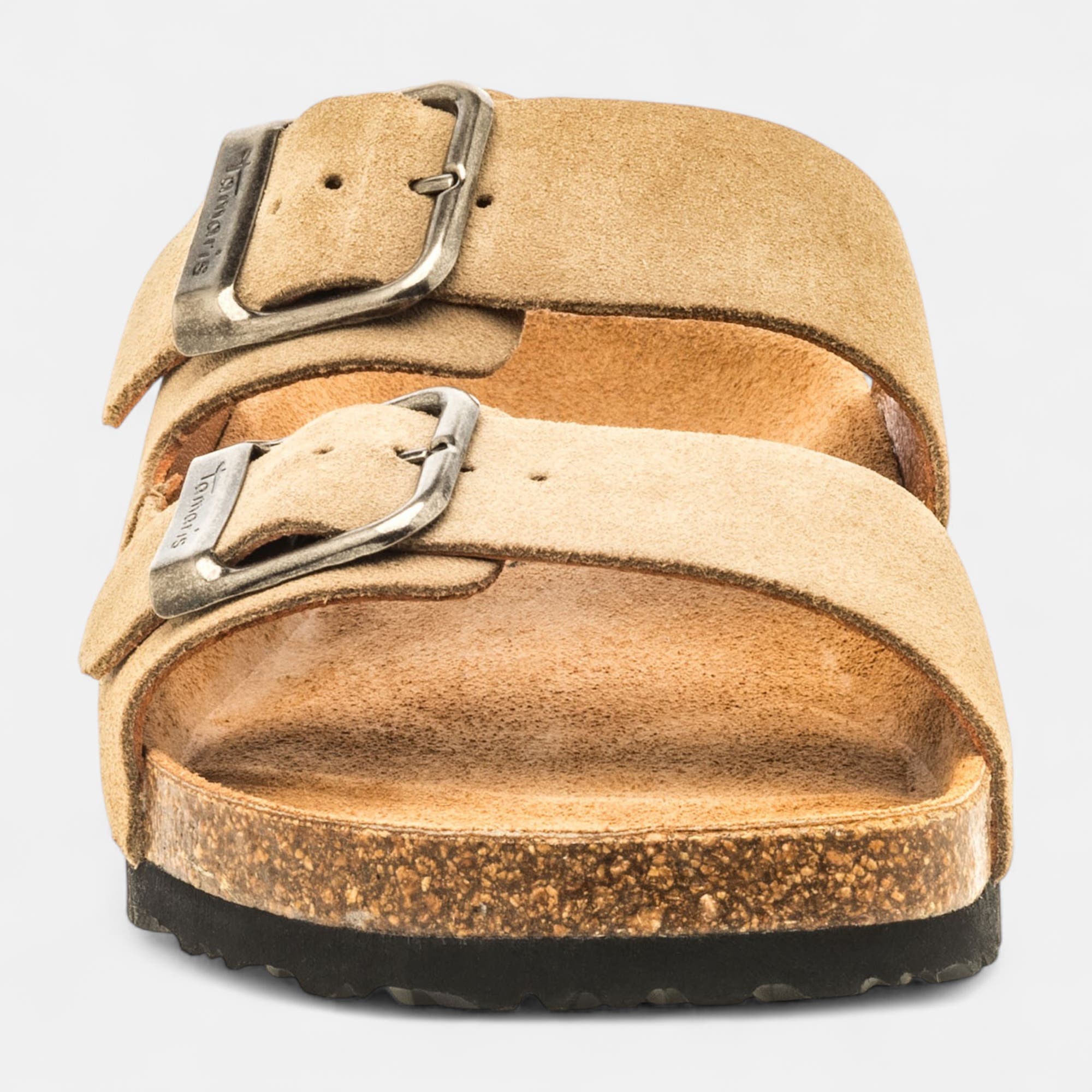 Mules semelle liège Homme en cuir beige