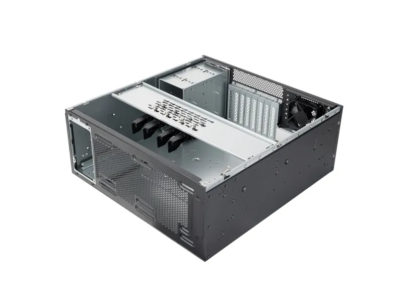 SilverStone RM46-502-I - Rack-monterbar 4U - SSI EEB - ingen strømforsyning (ATX / PS/2) - sort - USB