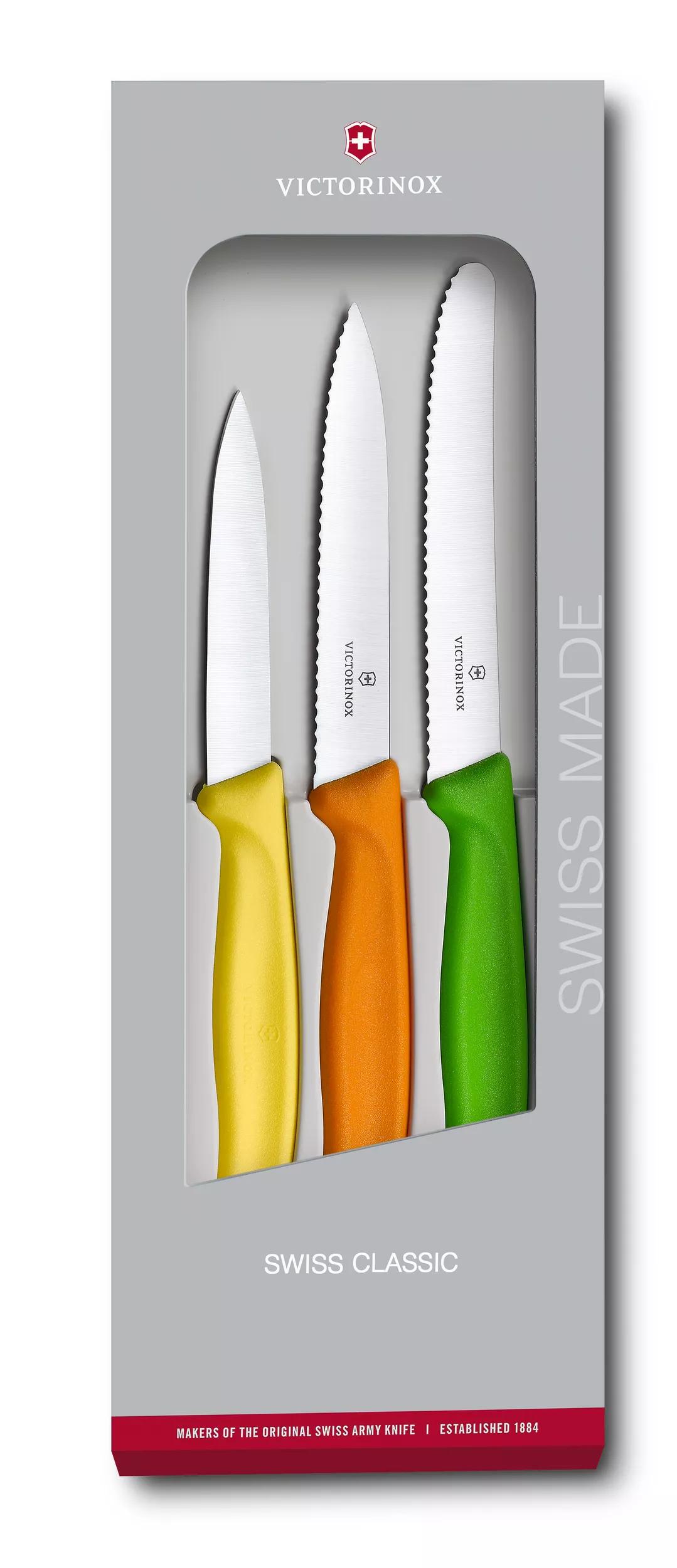 Swiss Classic Gemüsemesser-Set, 3-teilig-Mehrfarbig