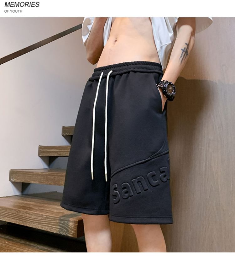 Stone Leo - Shorts met trekkoord en letters