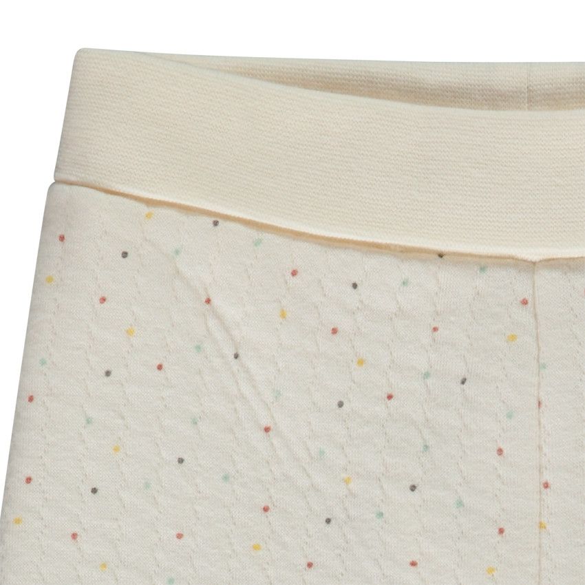 Ensemble 4 pièces imprimé pois multicolores pour bébé - Ecru