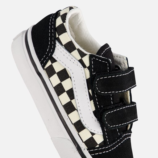 Vans Old Skool V Checkerboard Sneakers zwart Leer