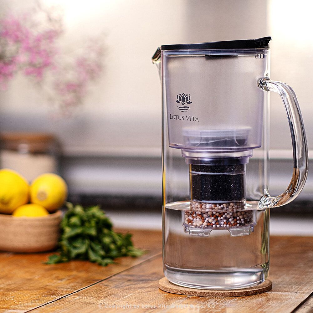 Lotus Vita Toya Wasserfilter Glas-Filterkanne Natura Plus