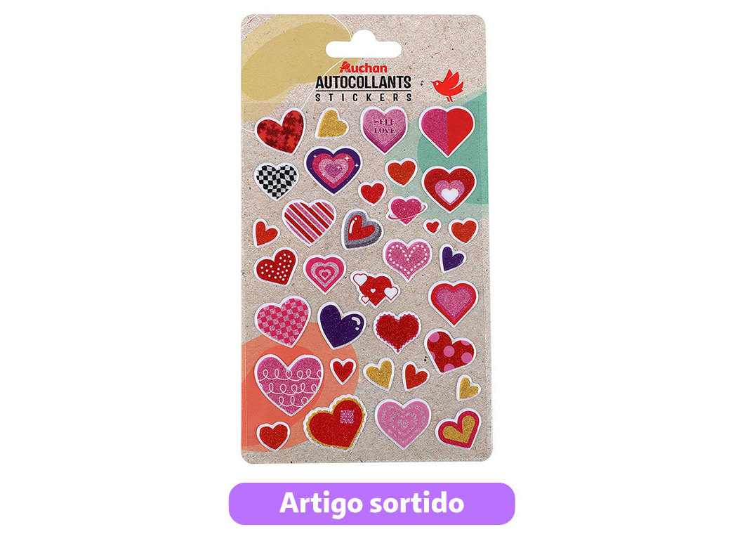 STICKERS GLITTER AUCHAN MODELOS SORTIDOS