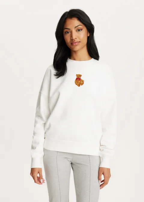 Sweater met print beer off-white (WIT.O)
