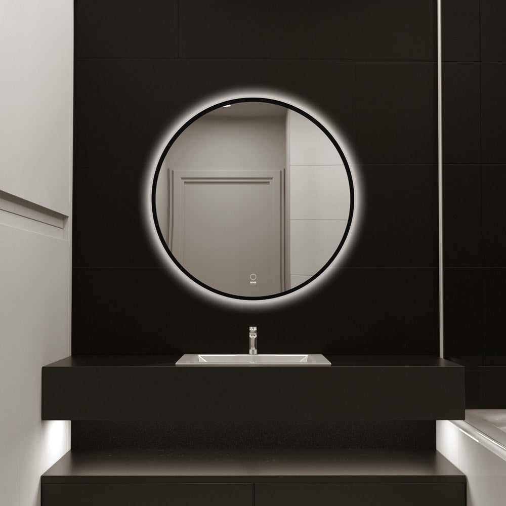Home Deluxe LED Spiegel Rond DUBI 80 cm - Anti-condens & Dimbaar | Badkamerspiegel, Badkamerspiegel met Verlichting, Wandspiegel
