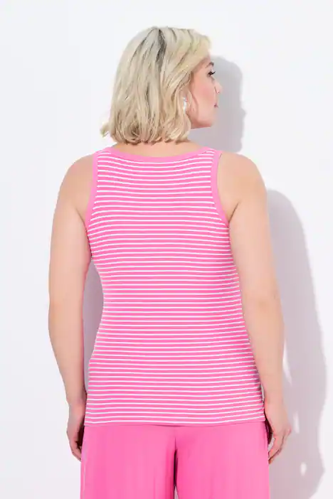 BH-Top, Streifen, Rundhals, ärmellos, eingearbeiteter BH, pink