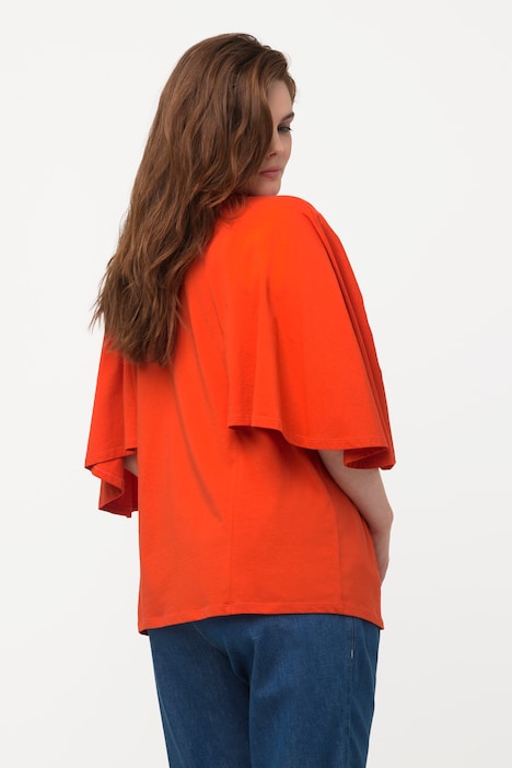 T-Shirt, V-Ausschnitt, 3/4-Fledermausarm, Biobaumwolle