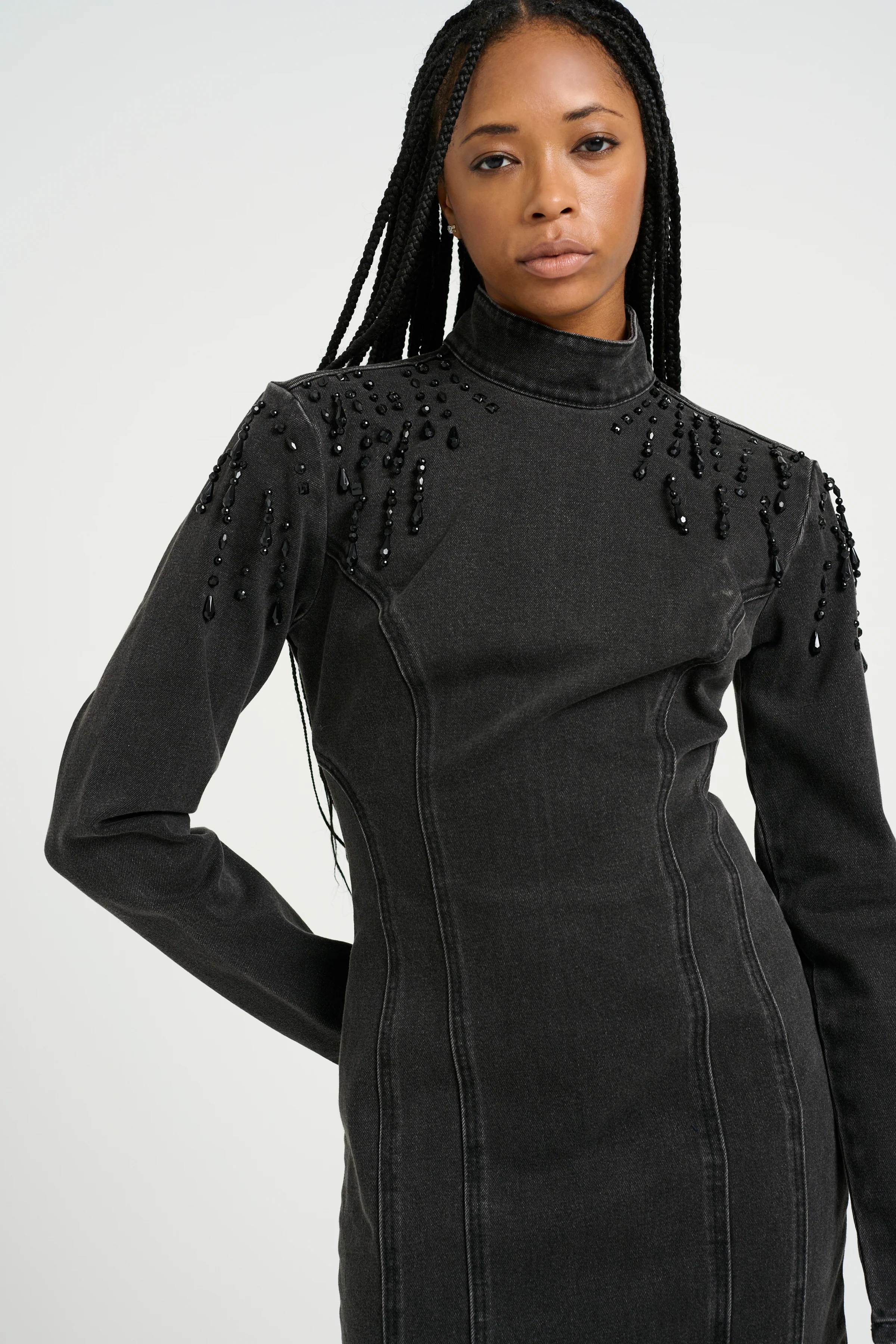 GESTUZ  SimilinaGZ kjole - Dark Grey Washed