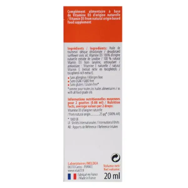 Ineldea Natural Health Vital D3 20ml