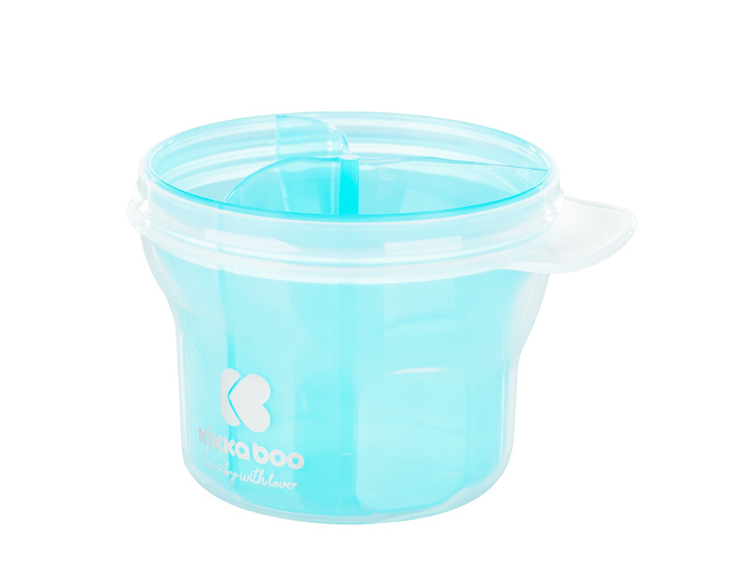 Kikkaboo Milchpulver Behälter 2 in 1 Snackbecher, drei Ablagefächer, Deckel blau