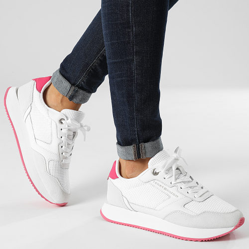 Baskets Femme Essential Mesh Runner 7381 White Bright Cerise Pink
