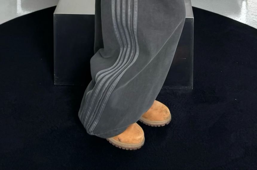 SeoulPop - Unisex gestreepte, gewassen, losse joggingbroek