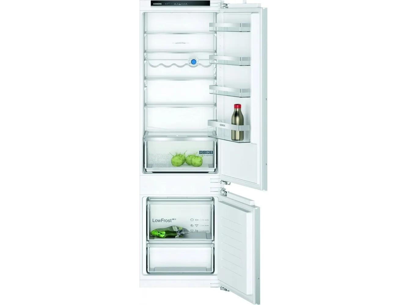 Siemens iQ300 KI87VVFE1 - Køleskab/fryser - bund-fryser - til indbygning - niche - bredde: 56 cm - dybde: 55 cm - højde: 177.5 cm - 270 liter - Klasse E