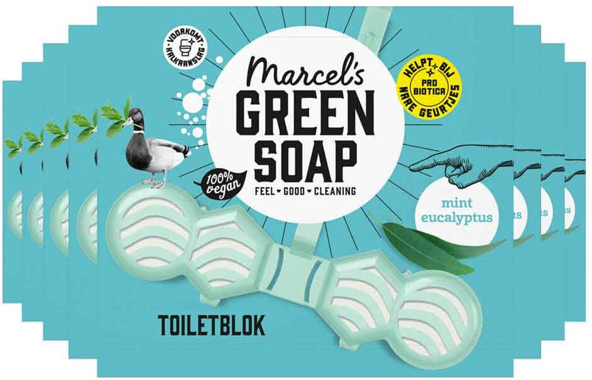 8x Marcel’s Green Soap Toiletblok Munt & Eucalyptus (35 gr)