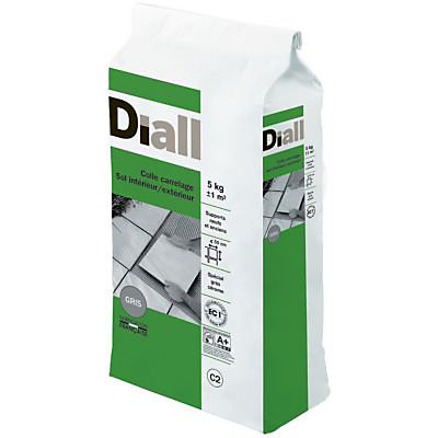 Colle carrelage sol intérieur/extérieur gris 5 kg