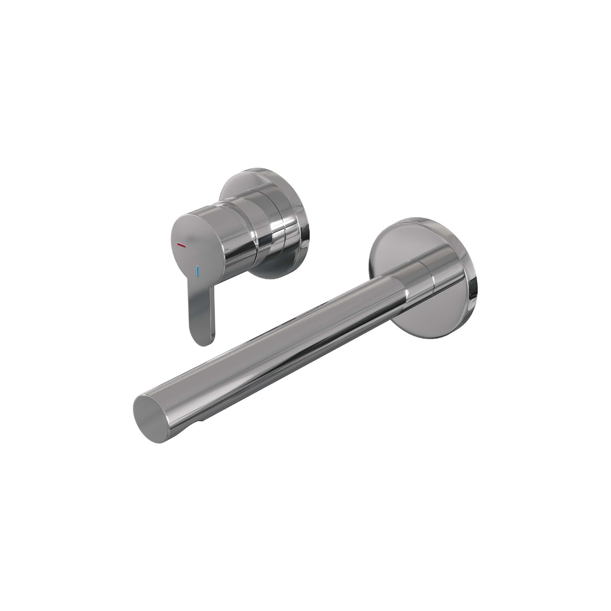 Brauer Chrome Edition ColdStart wastafelkraan inbouw rechte uitloop en rozetten model D2 chroom