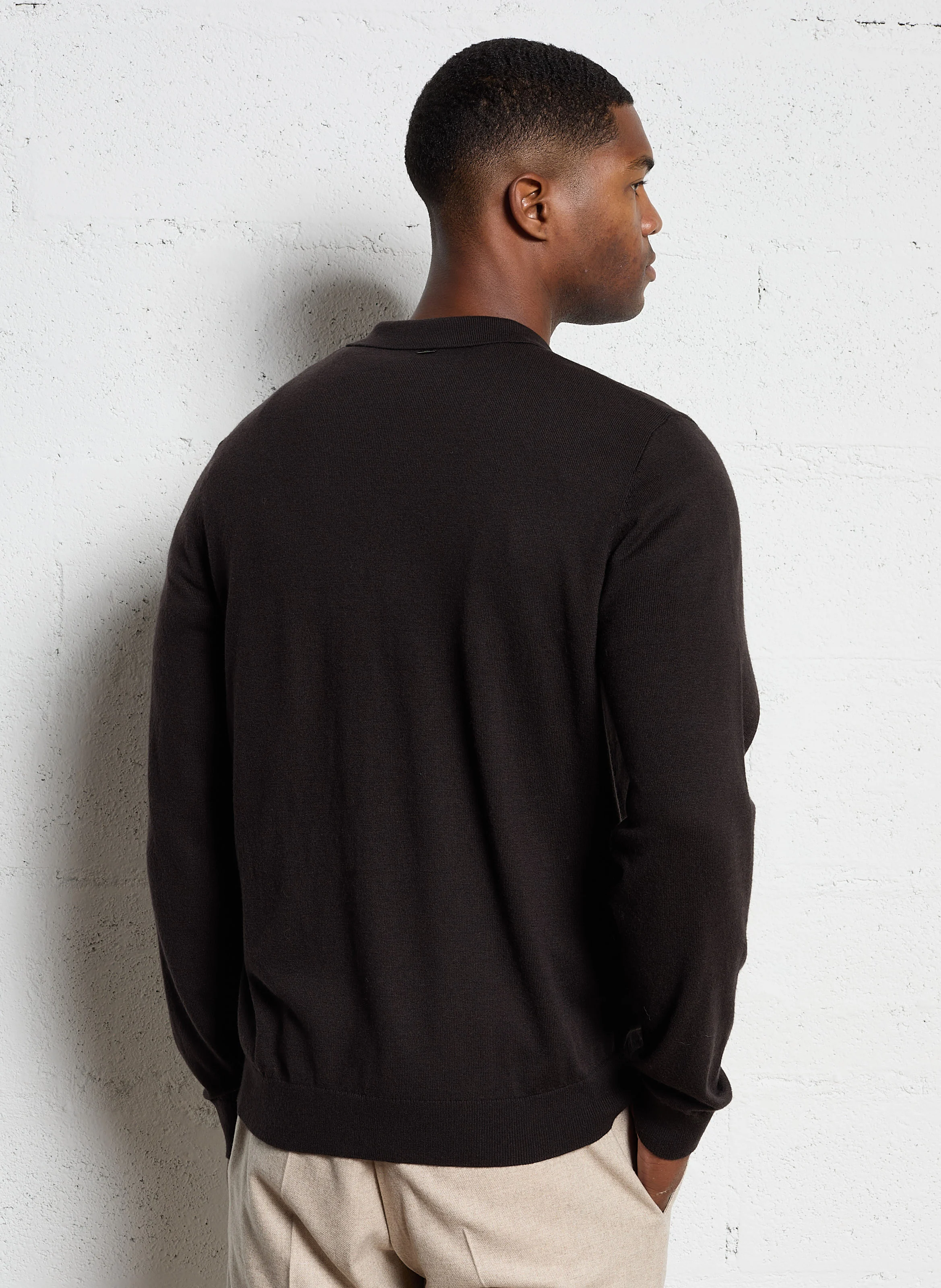 Polo regular manche longues | Marron