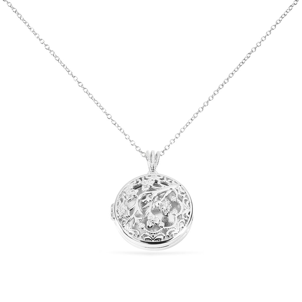 Collier Sautoir Fantine Argent Blanc Oxyde De Zirconium