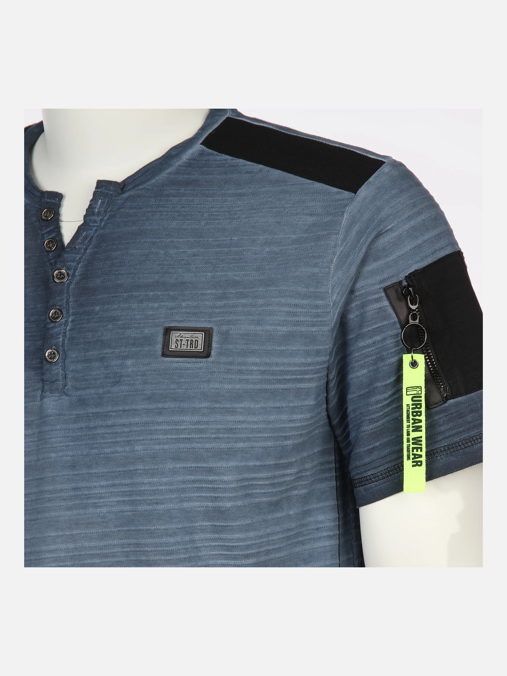 Herren Henleyshirt mit Struktur