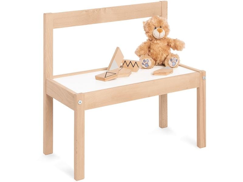 Pinolino Kindersitzgruppe Olaf Nature; Weiss Robuste Sitzbank für Kinder