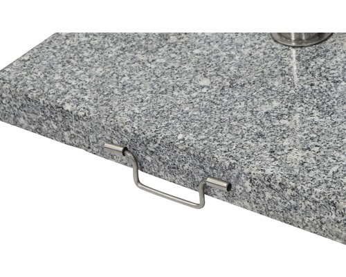 Siena Garden Granieten Parasolvoet, 45 kg, 54 x 54 cm, Granietgrijs, Wind- en weerbestendig, Roestvrij staal