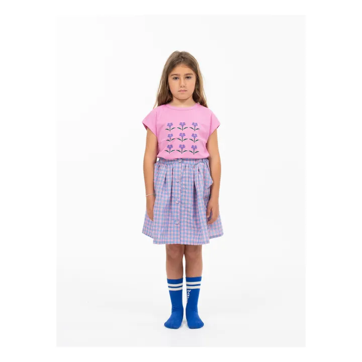 Wander & Wonder T-Shirt Broderie Fleur Coton Bio | Rose fuschia