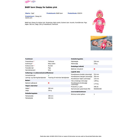 Baby Born blød dukke 30 cm