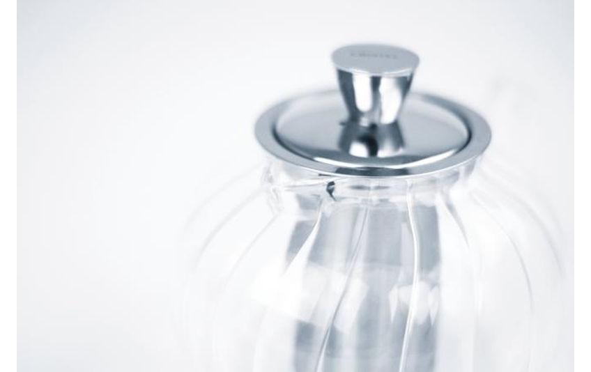 Teebereiter Gyokuro 1.2 l, Silber/TransparentRunde Teekanne aus Glas