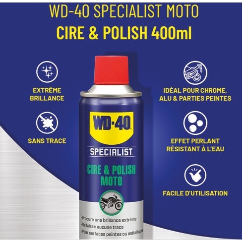Cire & Polish Moto WD-40 Specialist - Aérosol de 400 ml