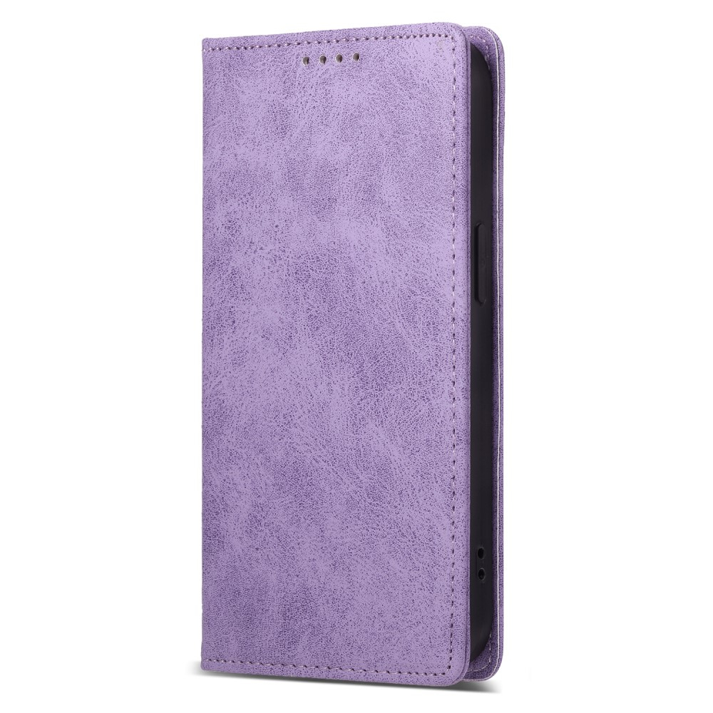 Samsung Galaxy S25 Ultra Leder Tasche Flip Wallet Etui mit Kartenfächern (RFID Schutz) - Lila