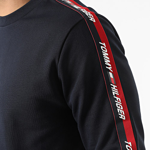 Sweat Crewneck A Bandes Tape 1281 Bleu Marine
