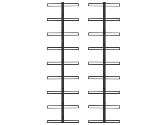 Casiers à bouteilles muraux pour 18 bouteilles 2 pcs Noir Fer