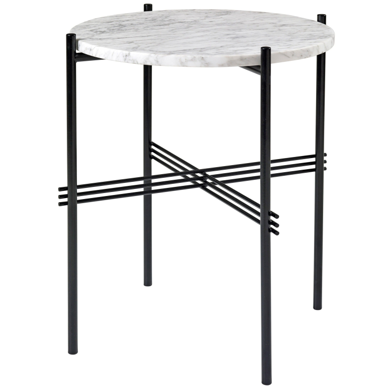 Gubi TS bijzettafel 40 zwart/wit marmer