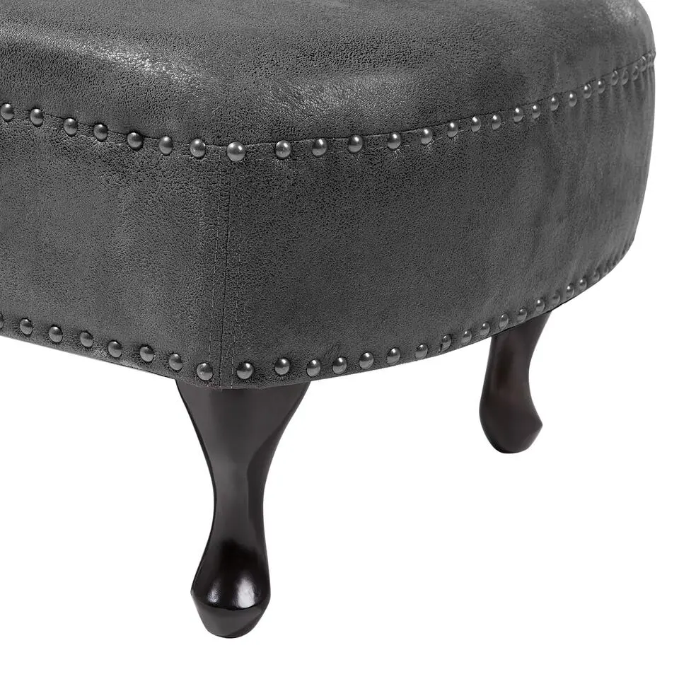 NIMES - Chaise longue - Grijs - Linkerzijde - Kunstleer