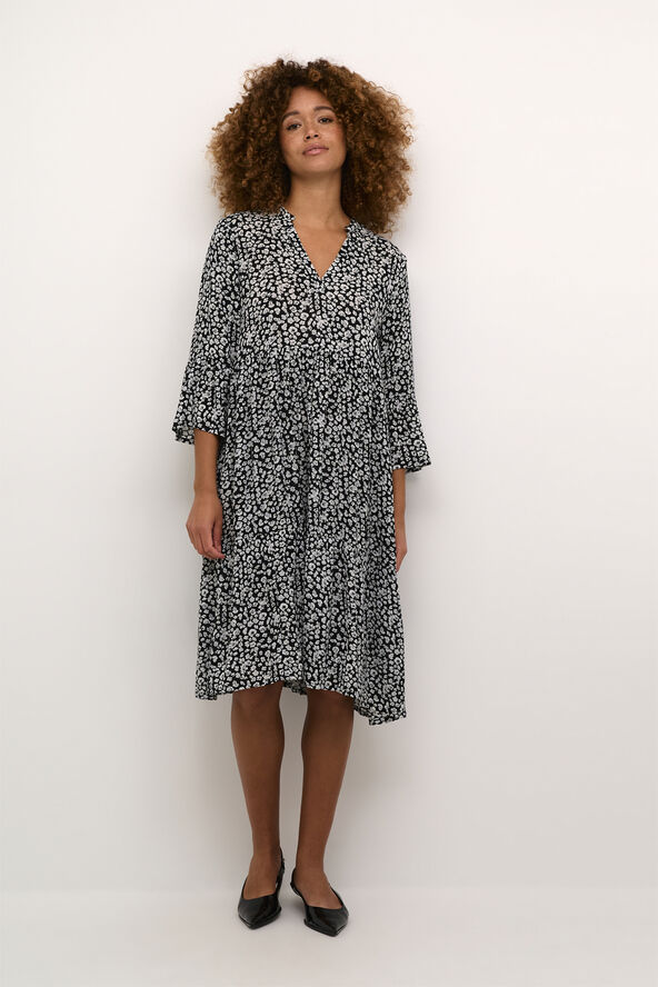 Kaffe KAhera Amber Dress Printed Black / chalk flower