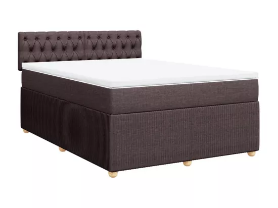 Sommier à lattes de lit avec matelas Marron foncé 160x200 cm