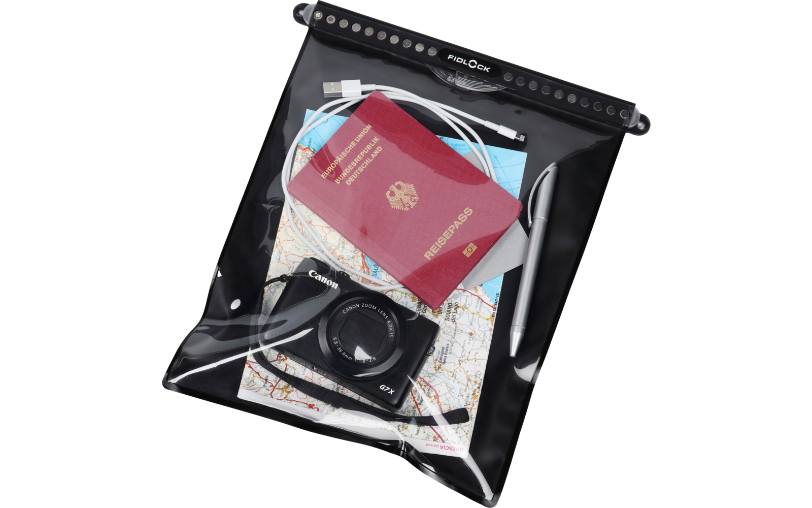 Fidlock Dry Bag Mega XL Transparente selbst verschließende Tasche