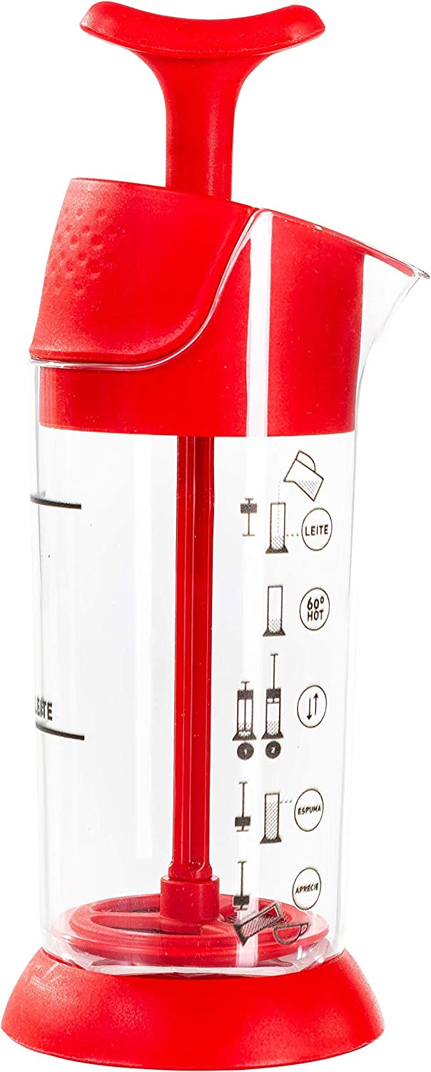 Espumador De Leite Pressca Amarelo, Leite Cremoso, BPA Free, 200 ml, Mixer, Cremeira.
